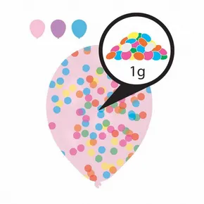Aufblasbare Luftballons mit Konfetti 6 Stk